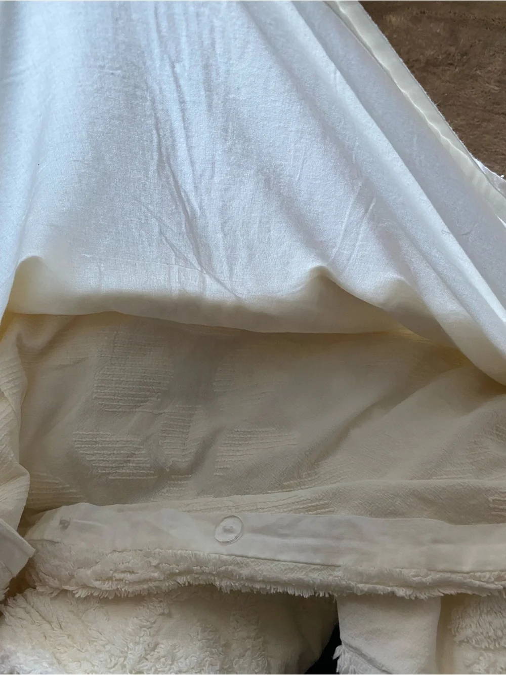 100%Cotton Plush White Textured Chenille Comforter -
